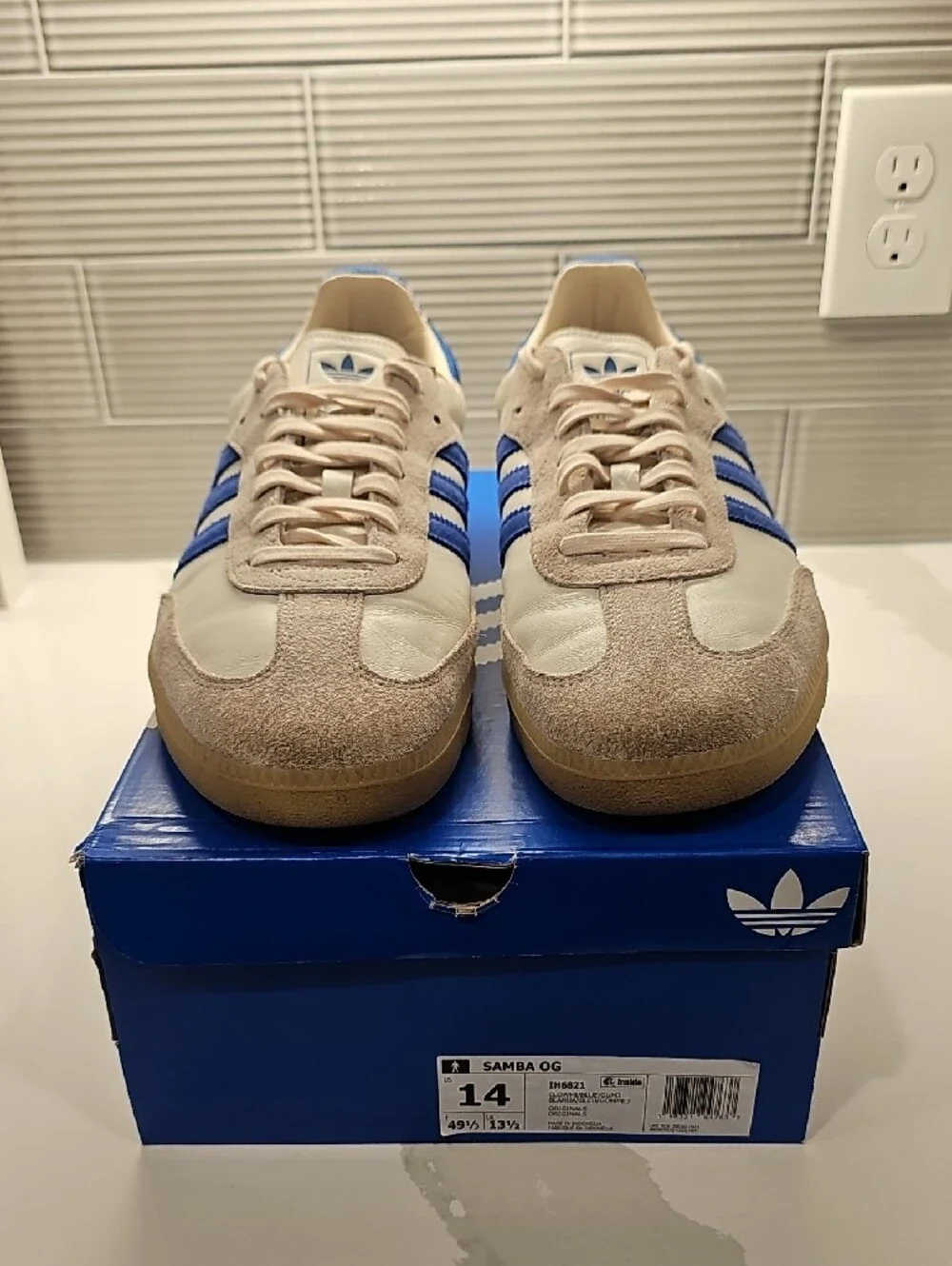 adidas Samba Men’s Sneakers - Cream & Blue